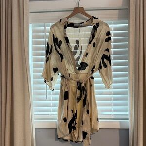 Petal & Pup Black and Cream Patterned Dress